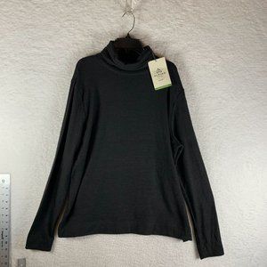 Alpine Design Sweater Women's XL Black Polyester‎ Knit Stretch Turtleneck 7216